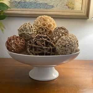 Footed Bowl with Decorative Orbs